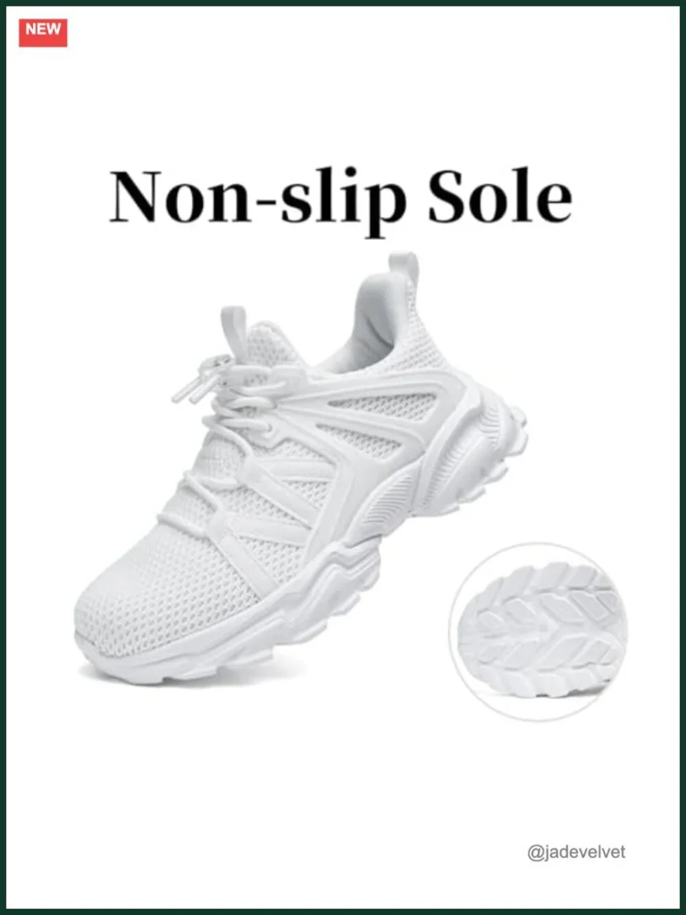 Kids Lightweight Breathable Hook & Loop Sneakers Athletic Running Shoes